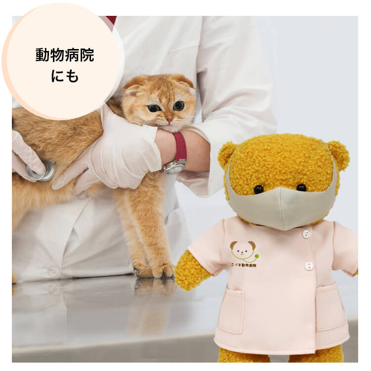ロゴ入り 白衣 ぬいぐるみ マスコット 動物病院 くま