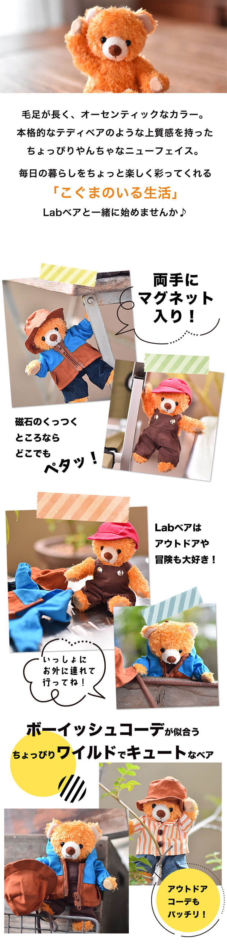 Labベア  片足プリント