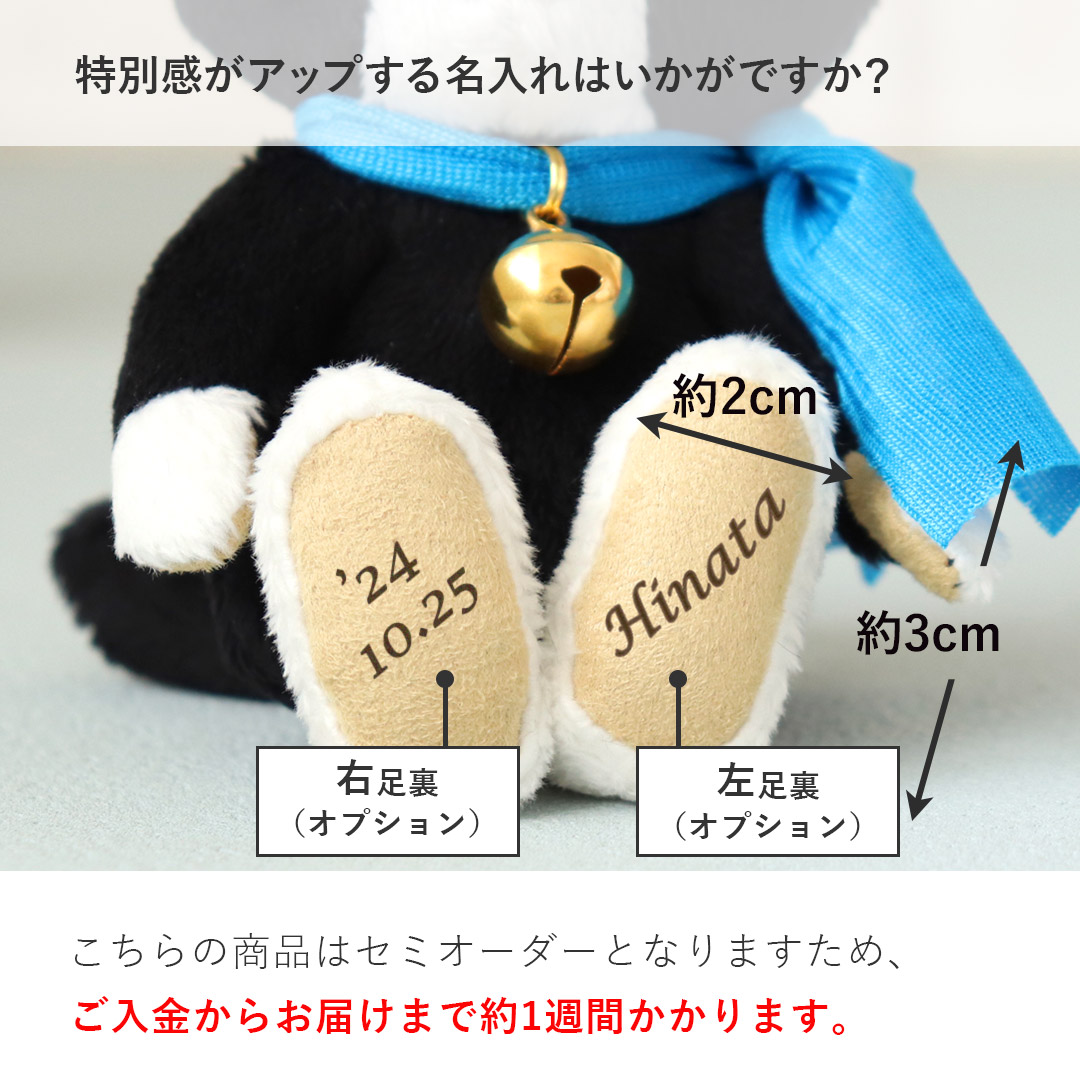 ハチワレネコ ブラック 4Sサイズ