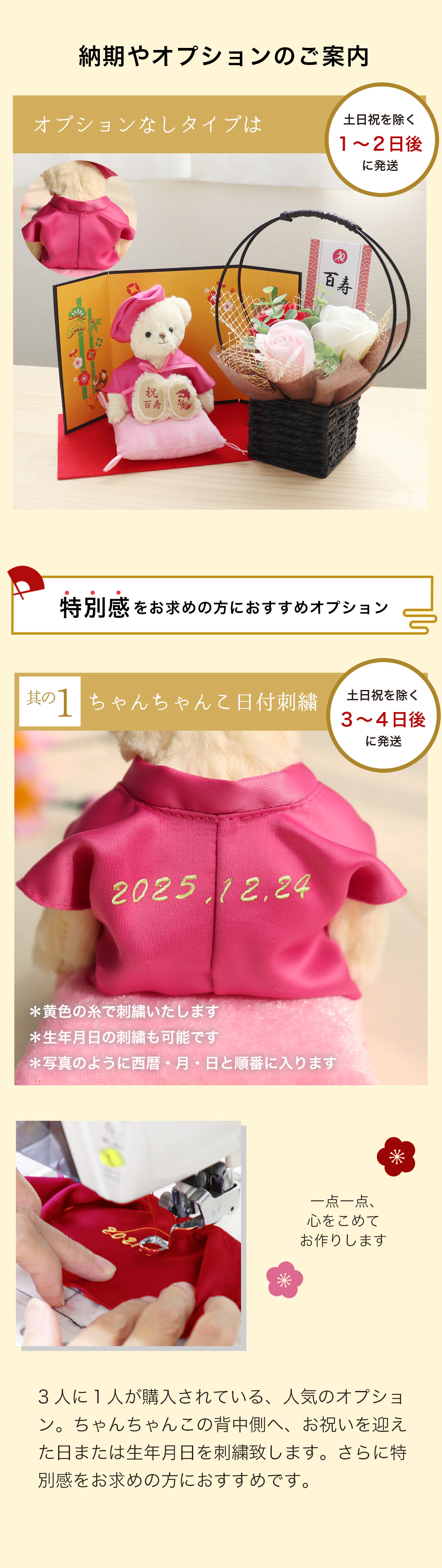 百寿ベア 屏風 ソープフラワー
