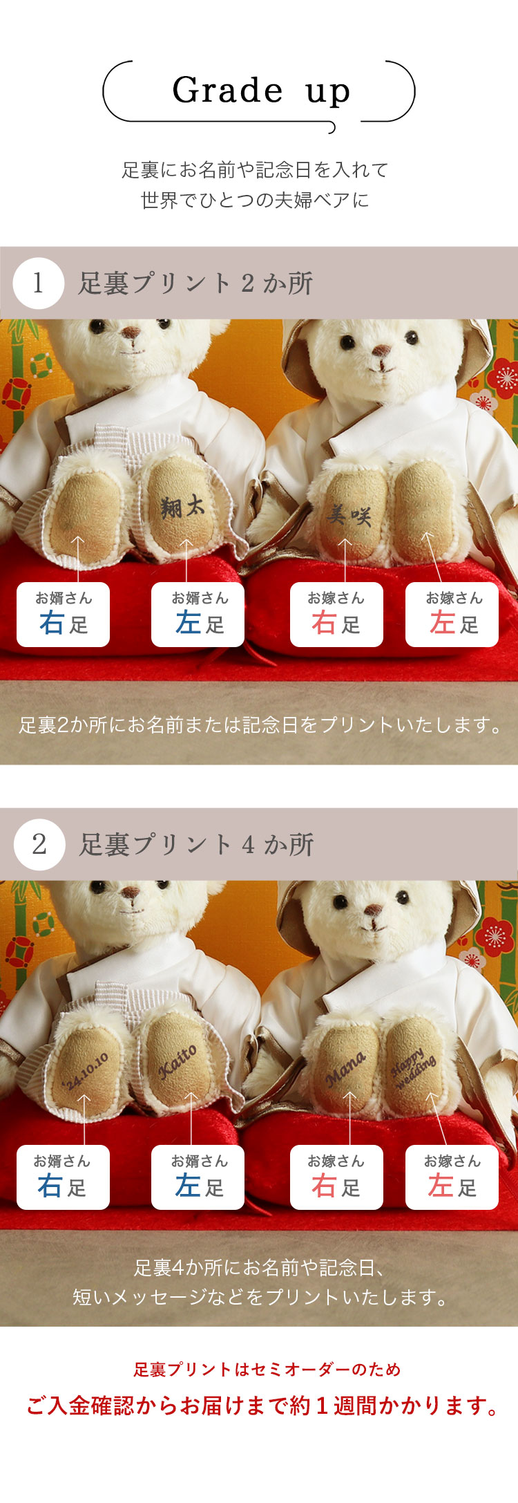 和装 結婚式 ウェイティングベア ウェディングベア ぬいぐるみ