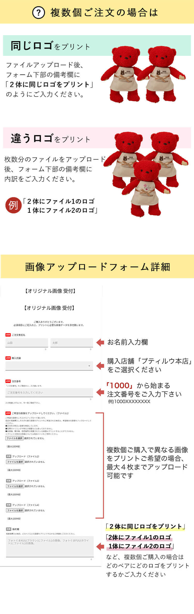 ショップスタッフベア レッド