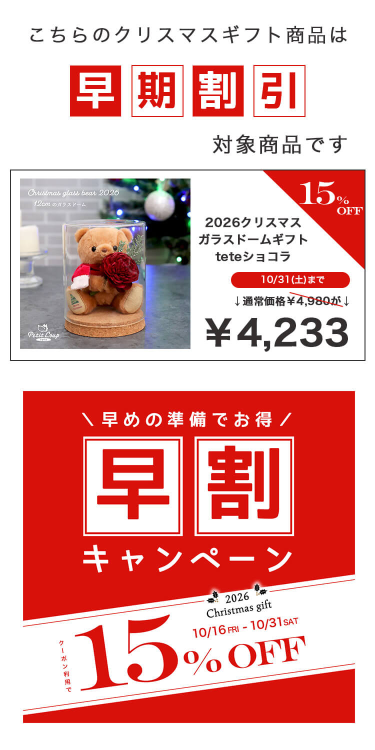 15％OFF 2024クリスマスガラスドームギフト　teteショコラ