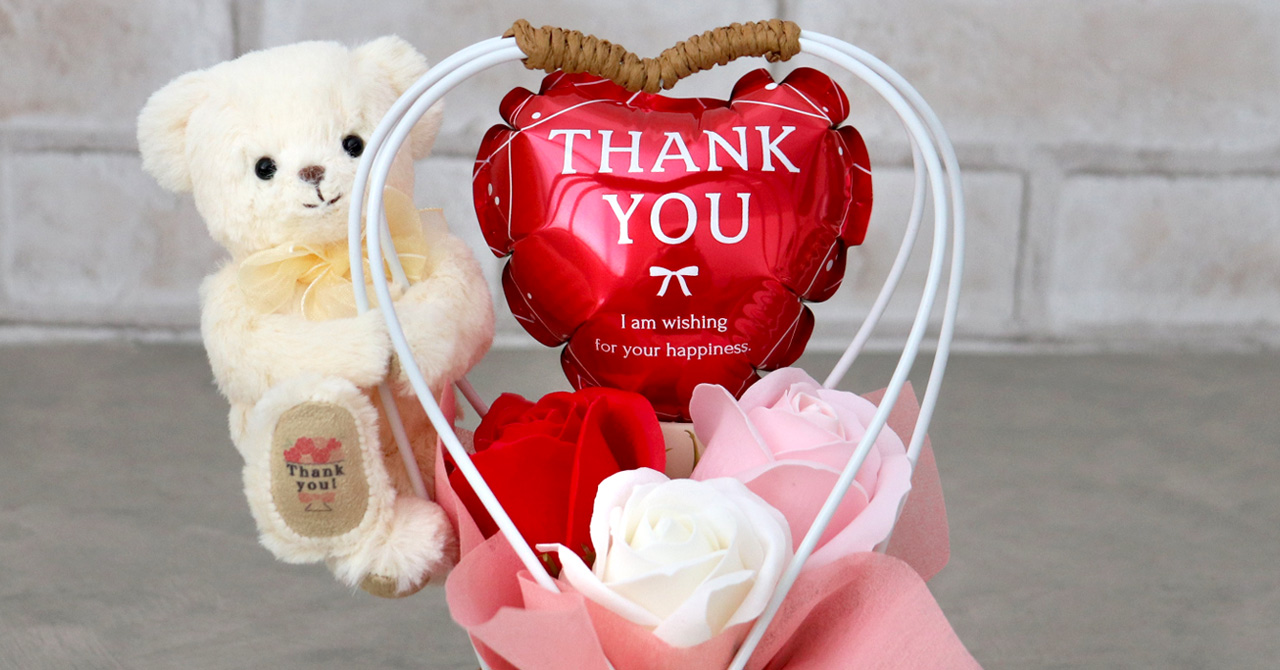 花束　バルーン　テディベア　プレゼント