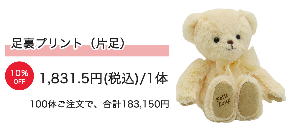 足裏プリント料金
