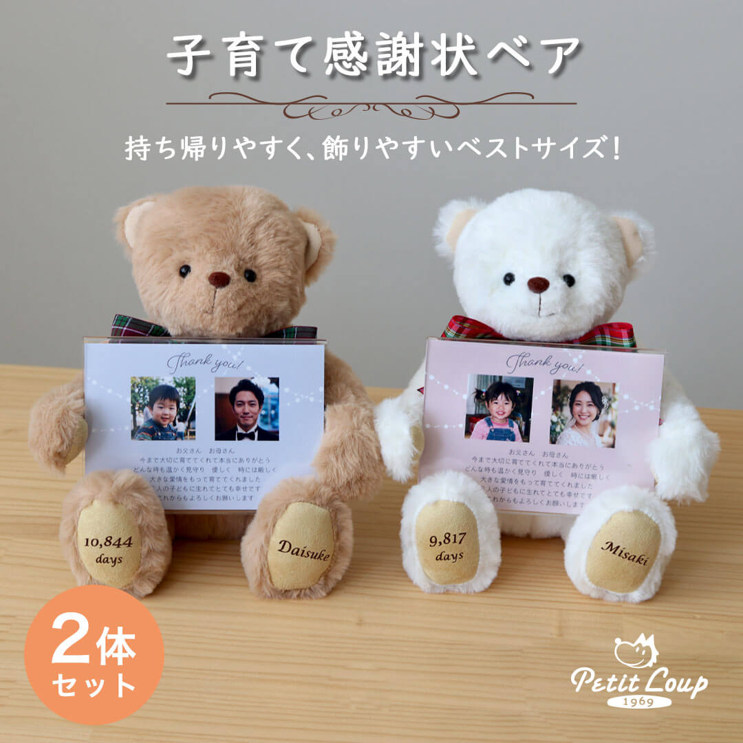 子育て感謝状ベア2体セット(3S)