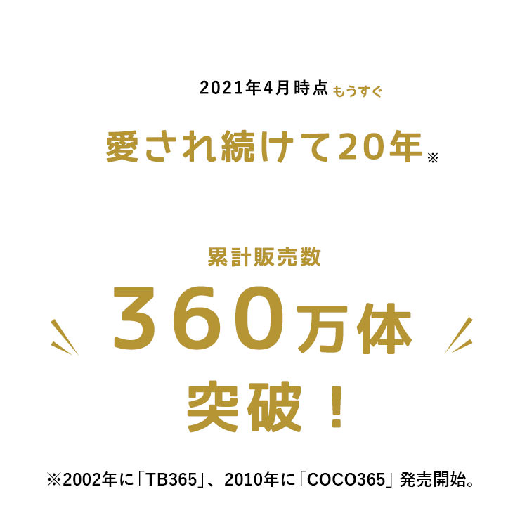 愛され続けて20年　360万体突破　おしゃれこぐま　キャンパー